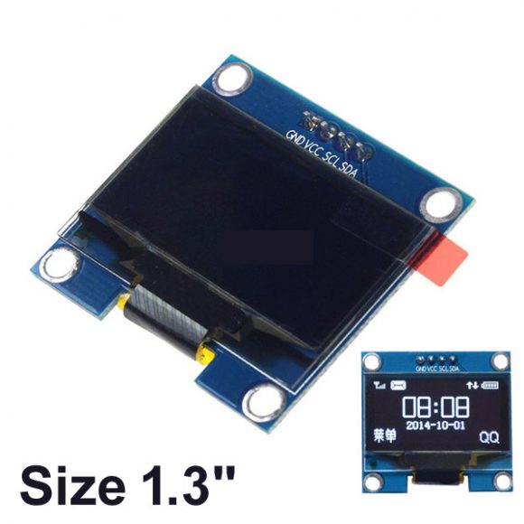 1.3″ OLED 4pin LCD LED Display Module I2C IIC Communicate – White 128× ...